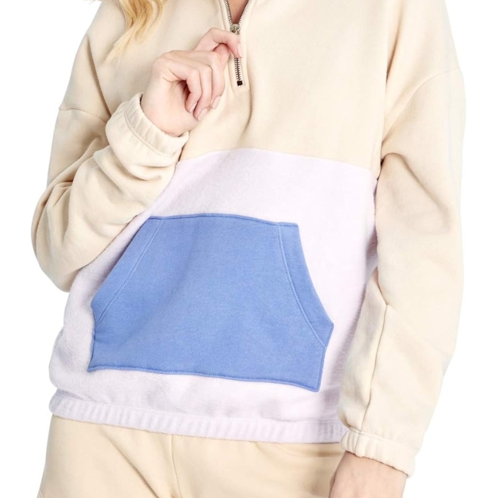 Wildfox Women's Lea Quarter-Zip Pullover Sweatshirt XS